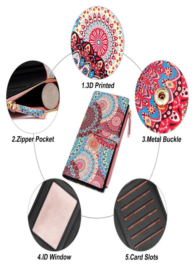 YOUBDM Slim Wallets for Women Credit Card Holder RFID Bifold Clutch Wallets Checkbook with Zipper Pocket - Image 5